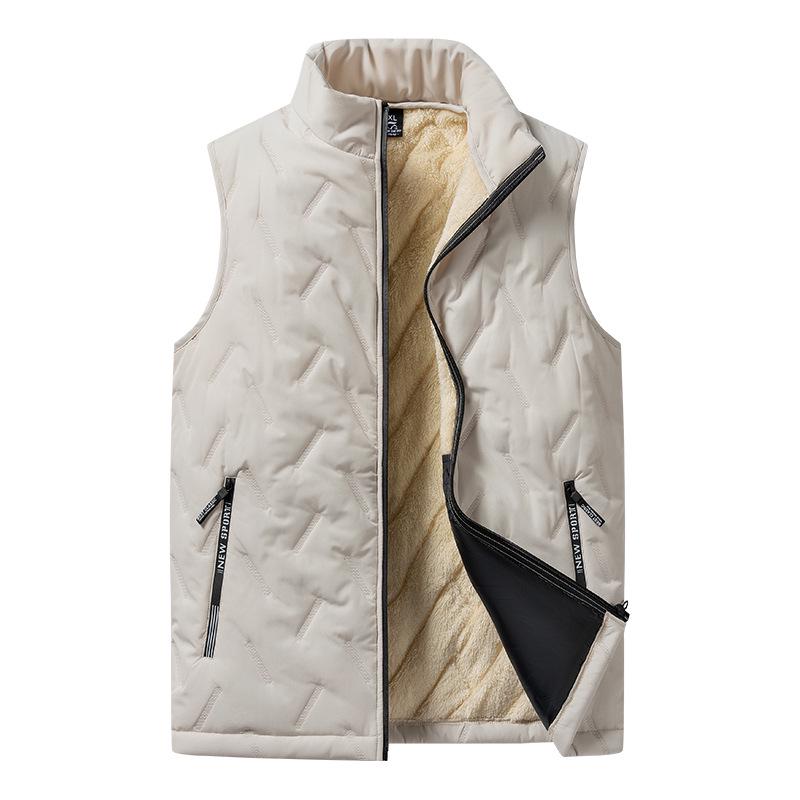Men's Lambswool Casual Fleece Vest - Thick, Cold-Resistant Sleeveless Jacket for Autumn-Winter (Middle-Aged & Elderly)