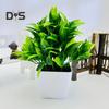 Искусственные зеленые растения в горшках, домашний офис, стол, центральная часть свадебной вечеринки, пластиковая искусственная зелень, бонсай, украшение для рабочего стола в помещении и на открытом воздухе