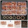 280Pcs 12 Sizes Assorted Solid Copper Crush Washers Seal Flat Ring Set With Box