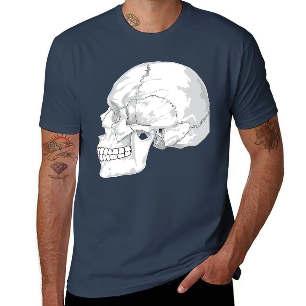 White Skull Gothic Tshirt Quick Dry Training Short Sleeve Tee