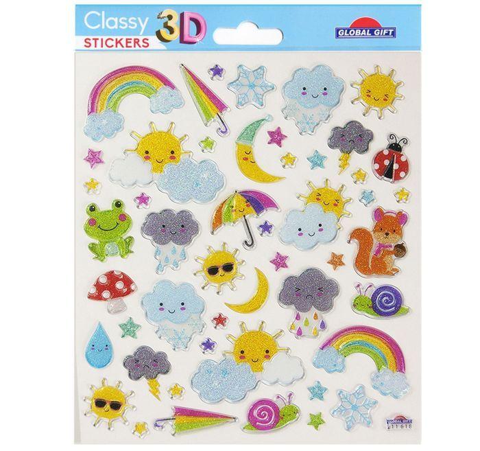 3D Stickers - Weather - Glitter