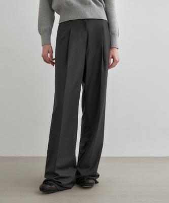 MONGDOL Широкие брюки с одной складкой Угольный Mdpt025Charcoal