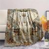 1Pc Mandala Animal Print Flannel Blanket, High quality Comfortable for All Seasons, Home Decor, Warmth and Comfort, Perfect for Christmas Gifts