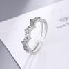 925 Sterling Silver Fashion Crystal Geometry Open Finger Ring Zircon Embellished Jewelry for Women Wedding Party Jewelry Gifts