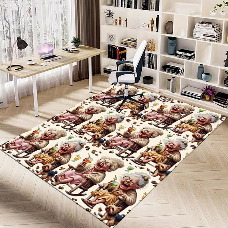1PC Elderly Coffee Non-Slip Floor Carpet Compatible for Office&Living Room&Bedroom&Dining room -  Soft & Pattern, Vibrant Colors-H0398
