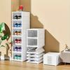 Transparent and Installation Free Integrated Shoe Cabinet, Modern and Simple Plastic Storage Shoe Rack, Foldable Shoe Box