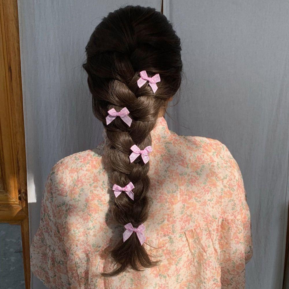 Hairpin Plaid Female Hair Accessories Korean Style Headwear Children's Hair Clip Bowknot Hairpin