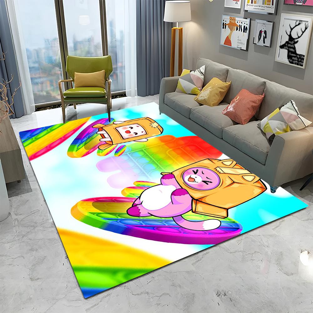 Счастливый Фокси Бокси и Роки Ланкибокс Ковер-ковер для дома, гостиной, спальни, дивана, придверный коврик, декор, детский ковер, нескользящий коврик для пола