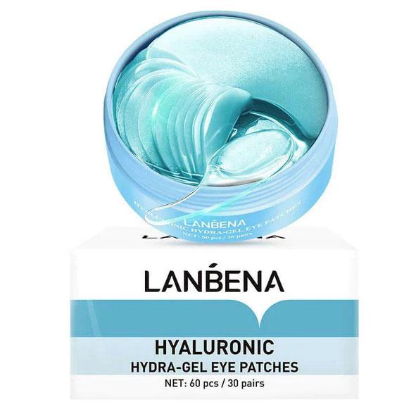 LANBENA 60 пар патчей для глаз, Гидрогелевая маска для глаз с гиалуроновой кислотой, Глубокое увлажнение, Уменьшение темных кругов и отечности, 173 г