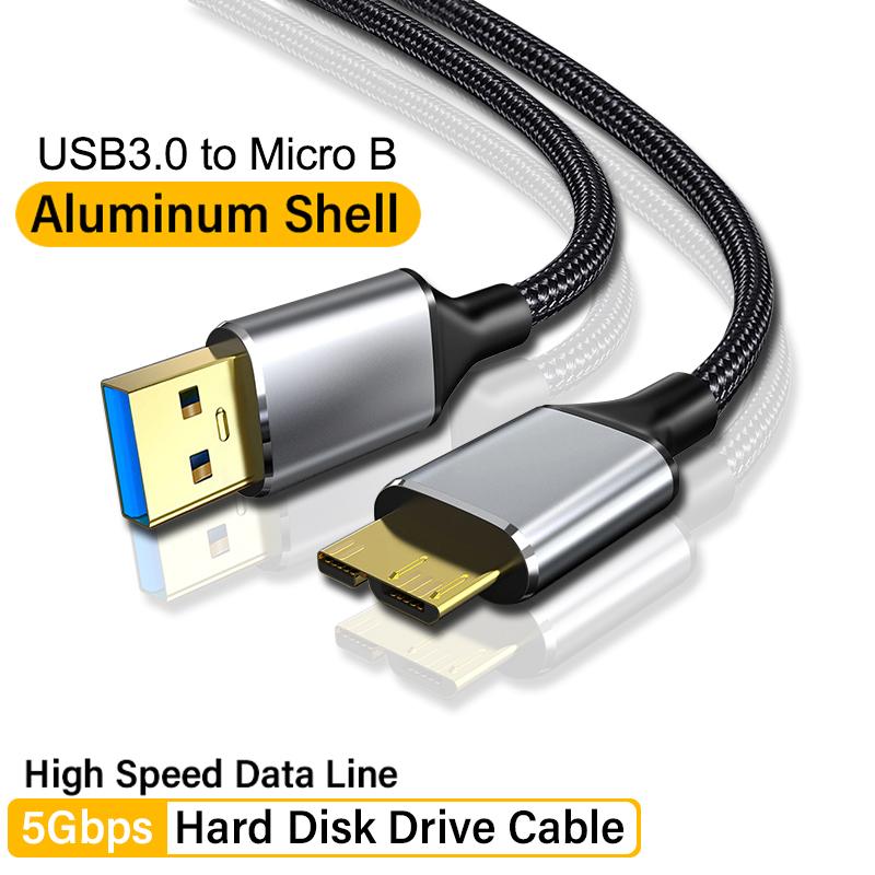 Кабель-соединитель USB 3.0 Type A to Micro B, кабель для быстрой синхронизации данных 5 Гбит/с, 3 А, адаптер USB C to Micro B, внешний кабель для жесткого диска