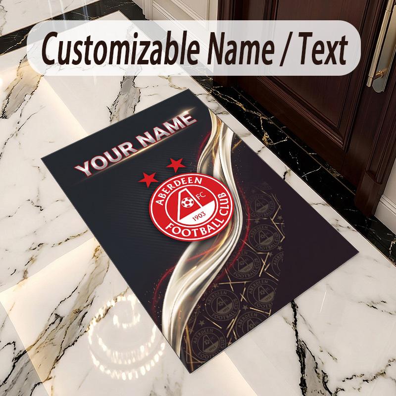 Crystal Velvet Rug Aberdeen FC Print Custom Name Text Floor Mat Home Decor