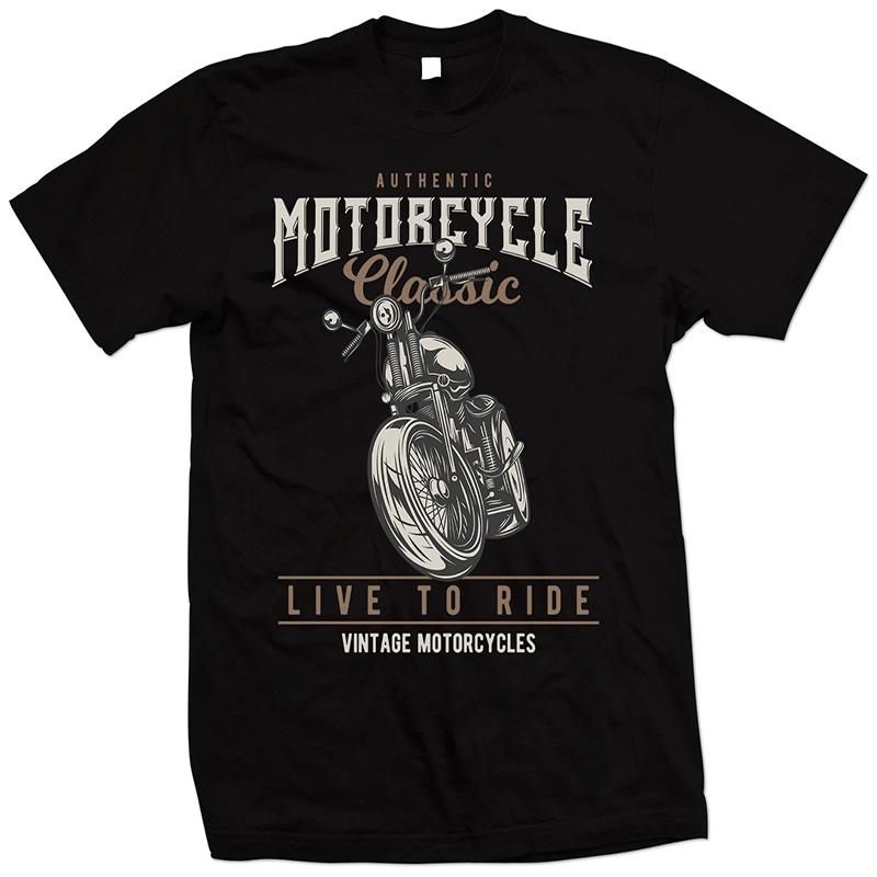 Classic Motorcycle Live To Ride T Shirt Vintage Motorbike Shirt Biker T Shirt ONeck T Shirt Short Sleeve Casual Mens Tshirt