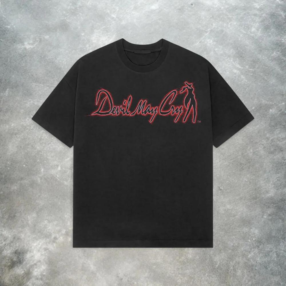 Retro Devil May Cry Tshirt Y2K Retro Game Tshirt Pure Cotton Loose Fit Unisex Fashionable Casual HighQuality Tshirt