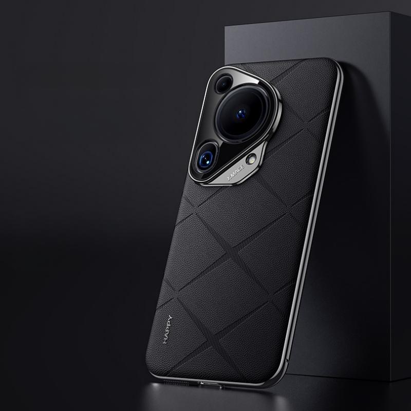 Чехол для Huawei Pura 70 Ultra Luxury с кожаным покрытием, задняя крышка для Huawei Pura70 70 Pro Plus, стильный гальванический объектив камеры, Ptotection, жесткий бампер