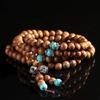 Meditation Wood Tibetan Rosary Beads 108 Turquoise Bracelet Wenge Buddhist