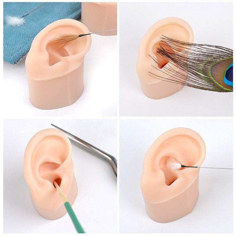 1/2Pcs Silicone Ear Model Impression Taking Training Ear Picking Practice