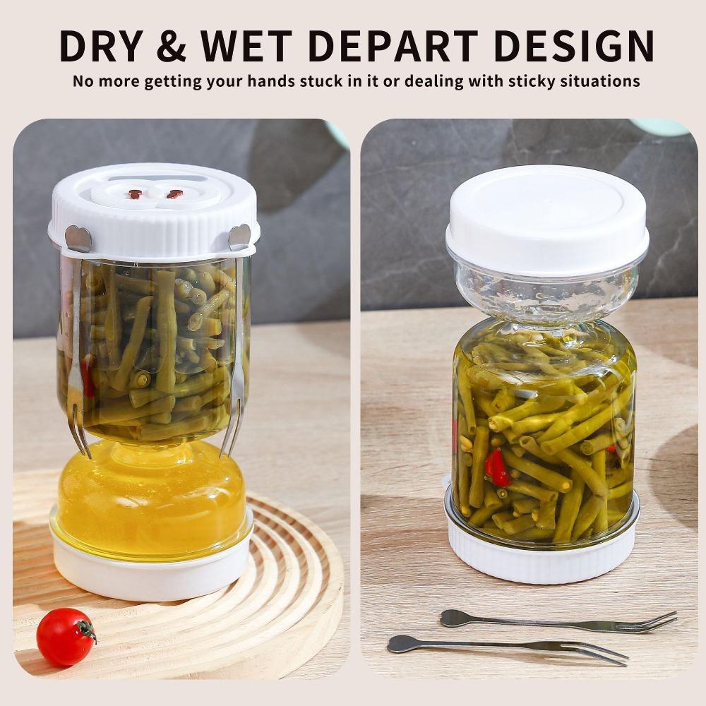 Hourglass Shape Pickle Olive Container Leakproof Vegetable Dehydrator Pickled Cucumber