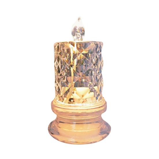 LED Candle Lights Romantic Rose Shadow Flameless LED Candles Battery Operated Pillar Lamp for Valentines Wedding Decorations Home