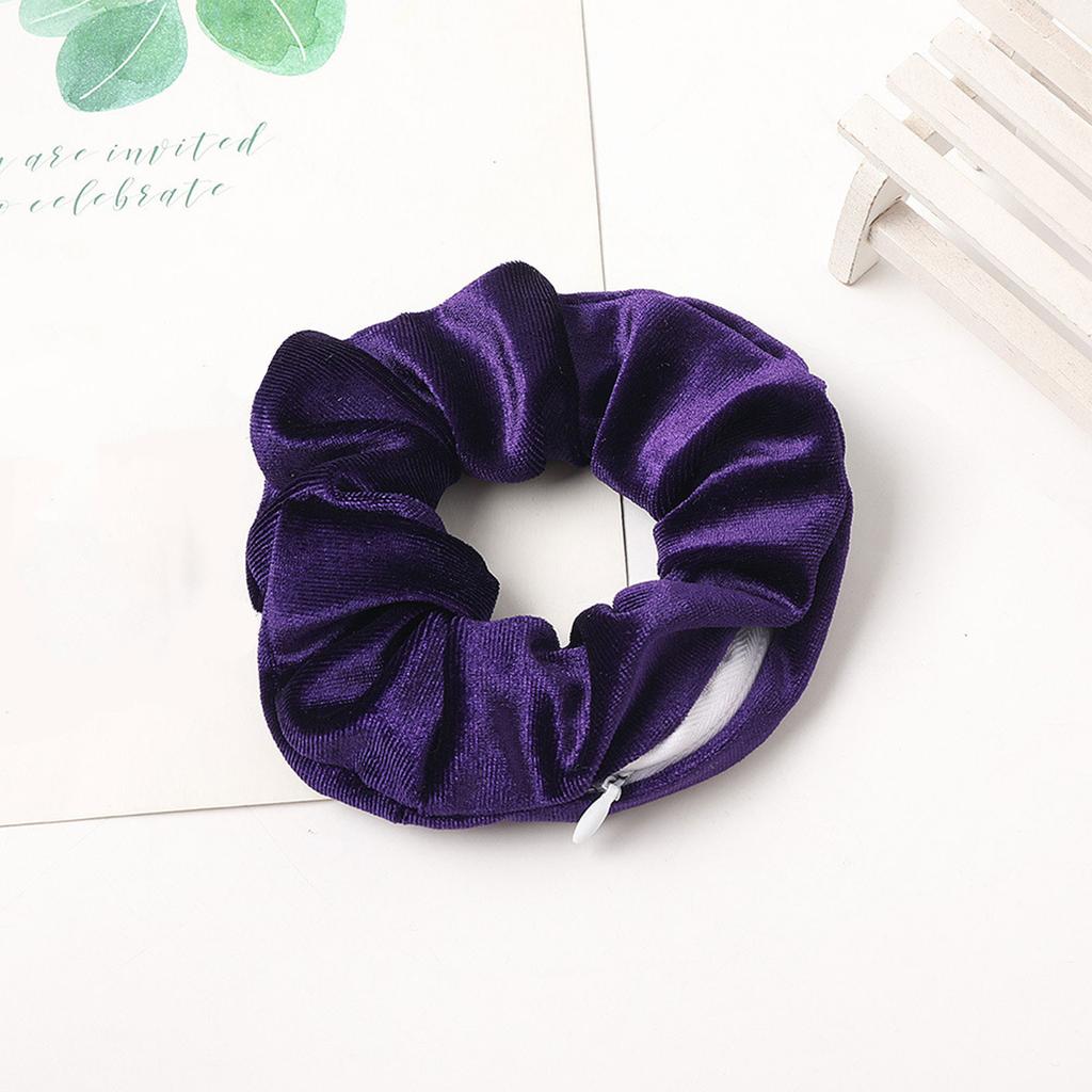 Резинки для волос на молнии, карманные резинки для волос, бархатный браслет для волос со потайной молнией, сумка для хранения помады для ключей, эластичная лента для волос