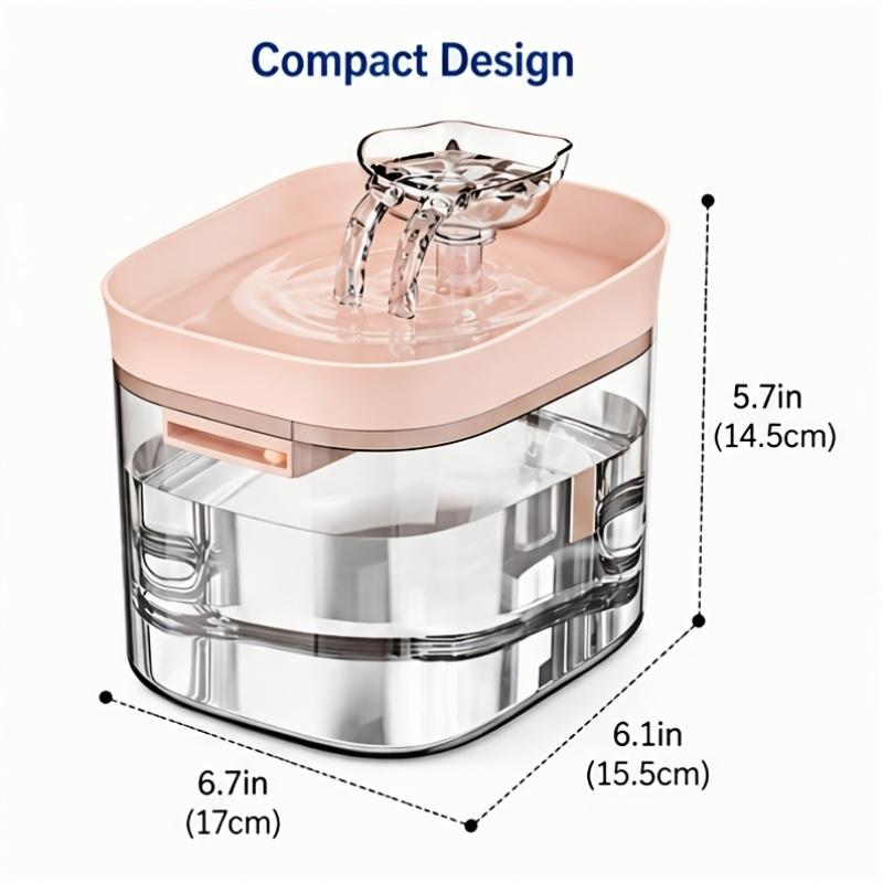 60.87oz Large-capacity pet water dispenser, automatic circulating water bowl for cats and dogs, a must-have for lazy people, silent water pump