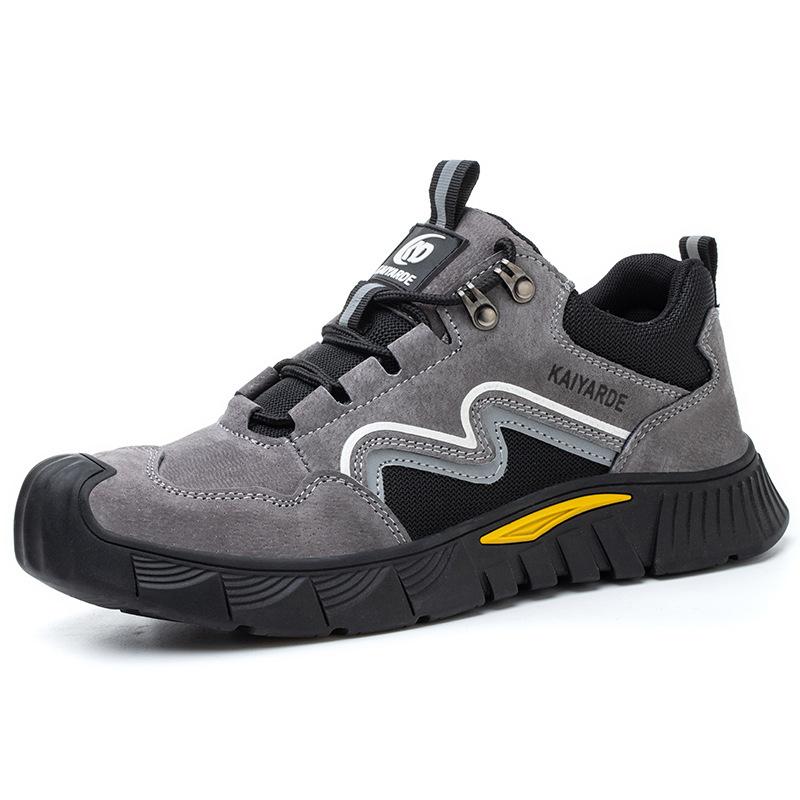 Labor Insurance Shoes Leather Breathable Anti-smashing Anti-piercing Fashion Work Shoes Construction Site Shoes