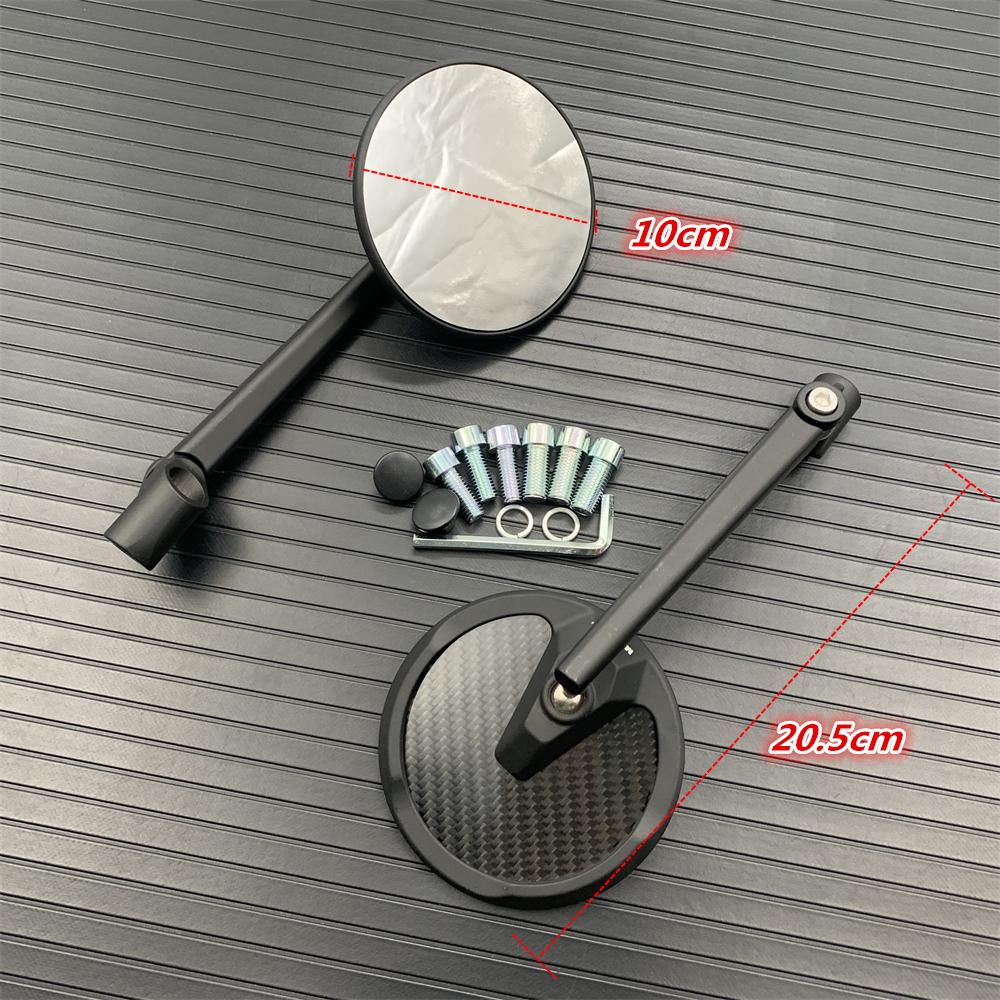 1 пара универсальных мотоциклетных черных ручек из настоящего углеродного волокна, вид сзади, боковая ручка заднего вида