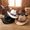 Wide Brim Felt Cowgirl Hat Rivet Sun Hat Fashion Western Cowboy Hat  Outdoor Use