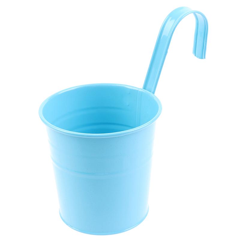 Metal Iron Hanging Flower Pot Container Home Balcony Garden Planter Barrel