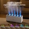 Белый ABS Динамический Увлажнитель Диффузор Машина С RGB Светодиодной Подсветкой - 900 мл Настольный Музыкальный Пламенный Увлажнитель Воздуха Генератор Тумана Для Дома