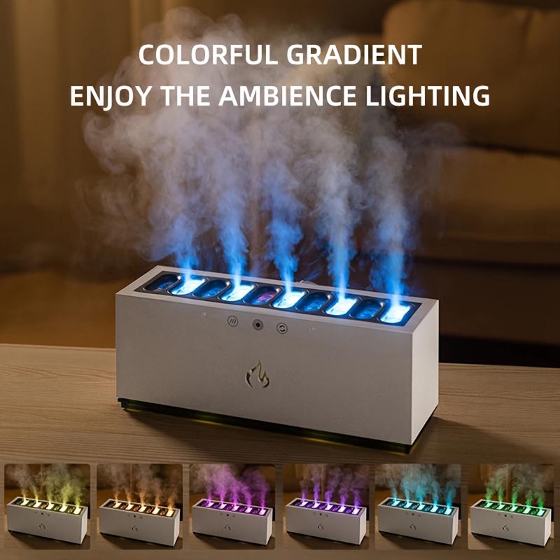 Белый ABS Динамический Увлажнитель Диффузор Машина С RGB Светодиодной Подсветкой - 900 мл Настольный Музыкальный Пламенный Увлажнитель Воздуха Генератор Тумана Для Дома