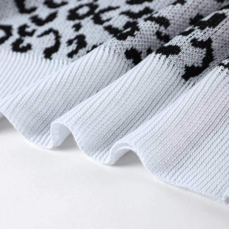 Женский свитер с круглым вырезом, короткий вязаный пуловер с леопардовым принтом, модный повседневный джемпер с застежкой-молнией, нижняя рубашка на осень и зиму