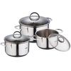 Bergner Classic - Sets of Frying Pans and Saucepans Stainless Steel 16X9.5CM - 18X10.5 - 20X11.5 Good for Induction