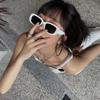 Солнцезащитные очки корейские УФ-защита квадратная оправа винтажные модные очки маленькое лицо Метеор [88flix]