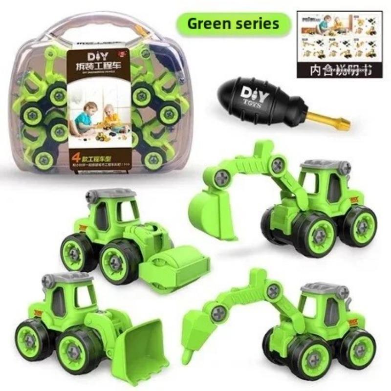 Самодельный винт инженерная машина грузовик экскаватор дорожный каток бульдозер головоломка имитационная модель детская игрушка подарок B057