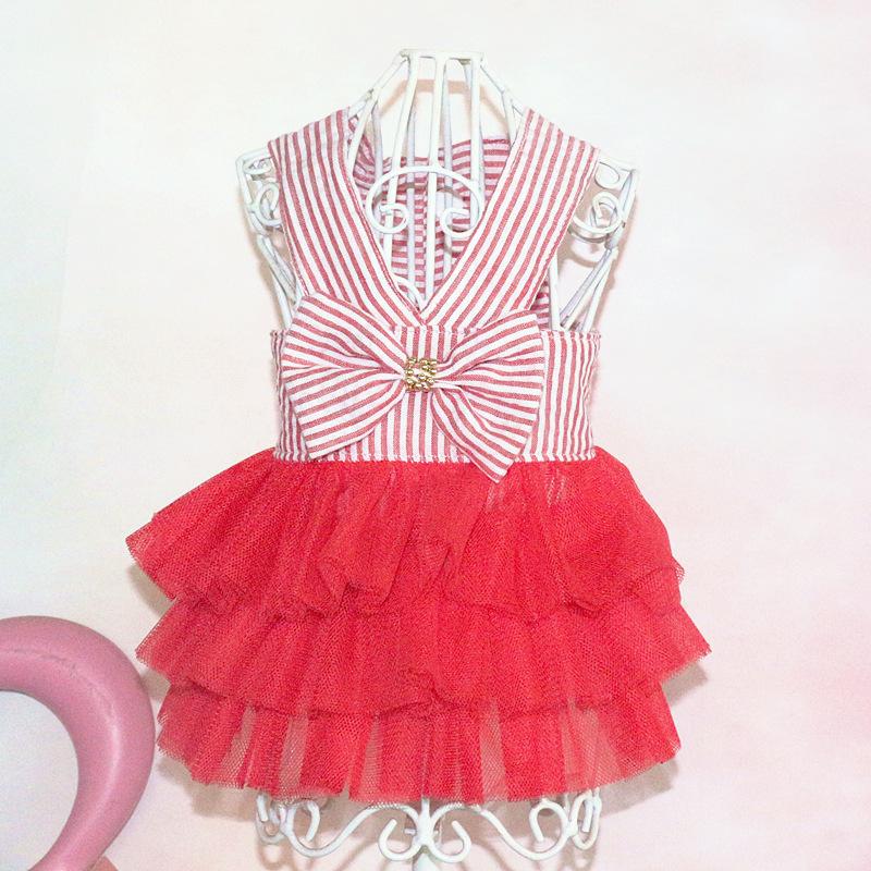 Полосатая юбка Fresh Layer Cake Cat Dog Teddy VIP Bigbear Юбка French Doo Corgi Strap Весна Лето