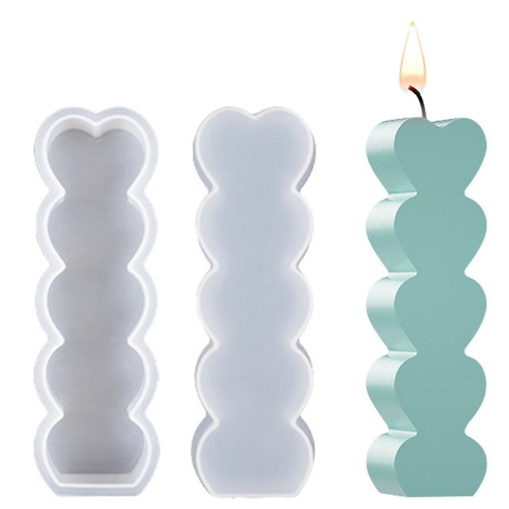 5 Grids Heart Shape Epoxy Resin Mold DIY Heart Shape Heat and Cold Resistant Moulds for Chocolates Soaps Cake Baking