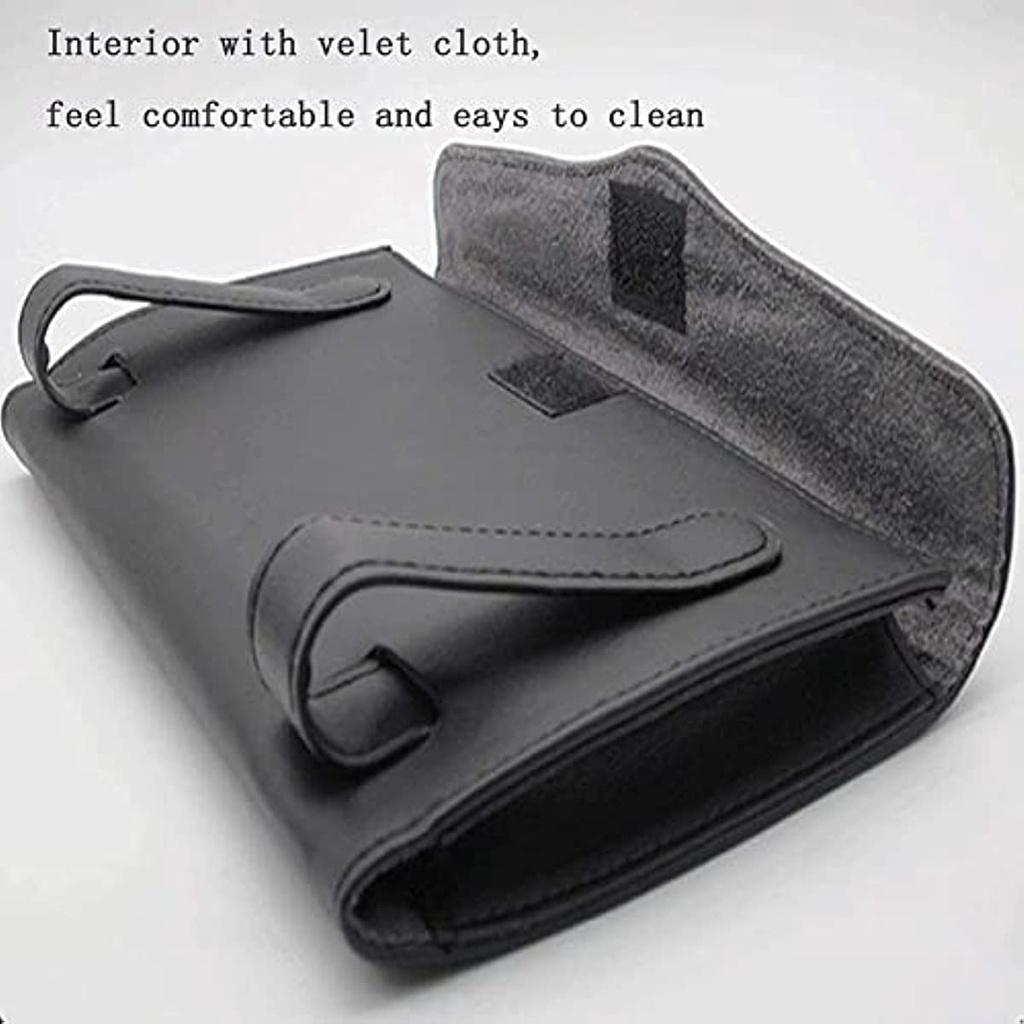 Car Visor Tissue Holder PU Leather Napkin Cover Paper Tissue Dispenser For Visor & Backseat Vehicle Black Black-02