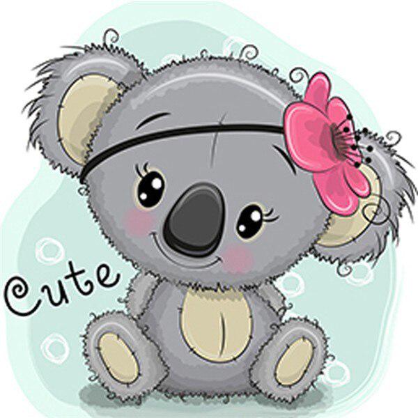 Алмазная картина Мультфильм Медведь 5D Вышивка Крестом Набор Изображение Горный Хрусталь