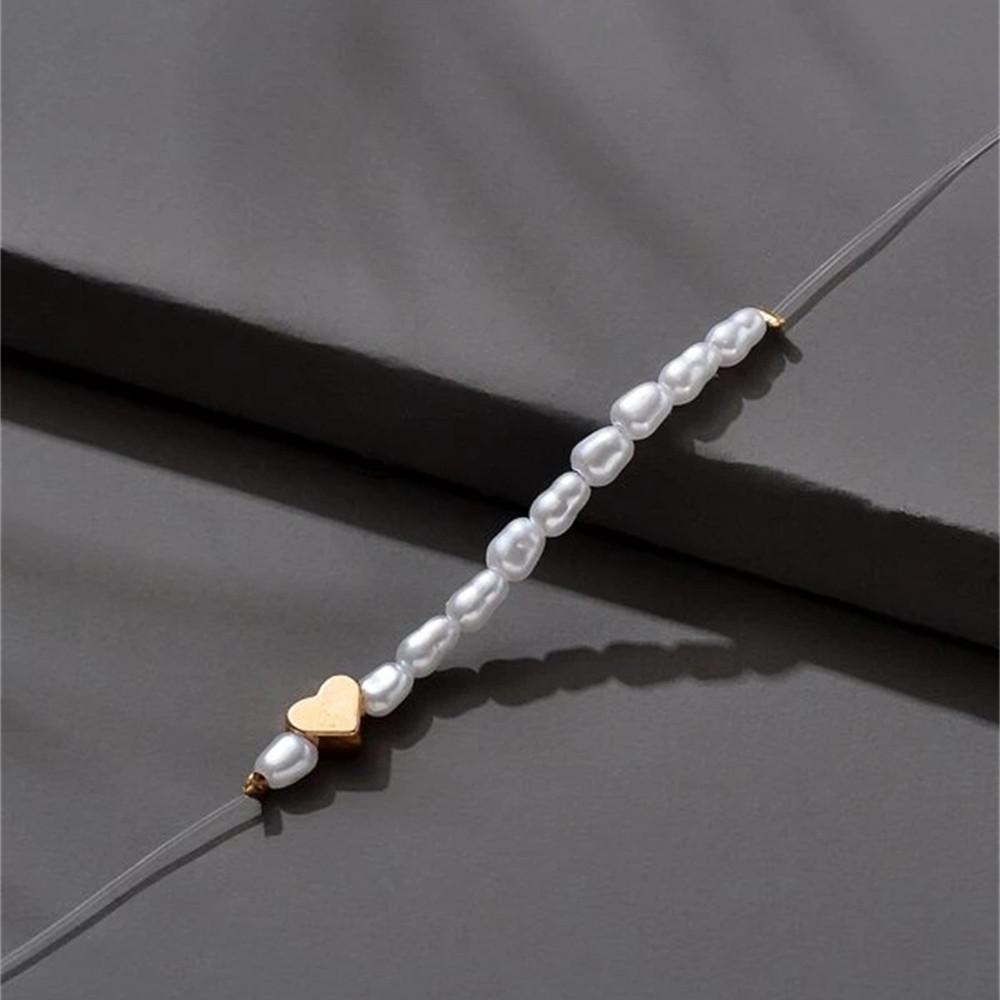 Винтажная мода золотой цвет простой формы искусственный жемчуг персиковое сердце ожерелье для женщин девушки барокко чокер ювелирные изделия подарок