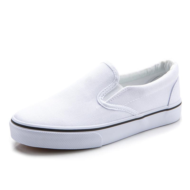 Размеры 35-44 Белые Канвасные Туфли для Пары Студенческие Тканевые Туфли Женские Лоферы Белые Кроссовки Черные Лоферы для Мужчин Zapatos Casuales