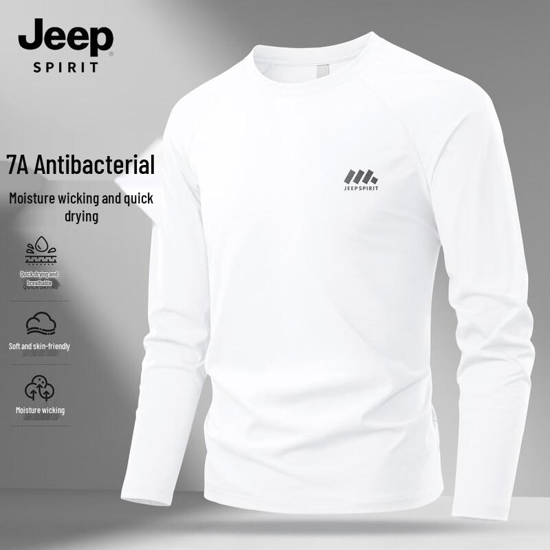 Мужская повседневная футболка JEEP SPIRIT с длинным рукавом, быстросохнущая