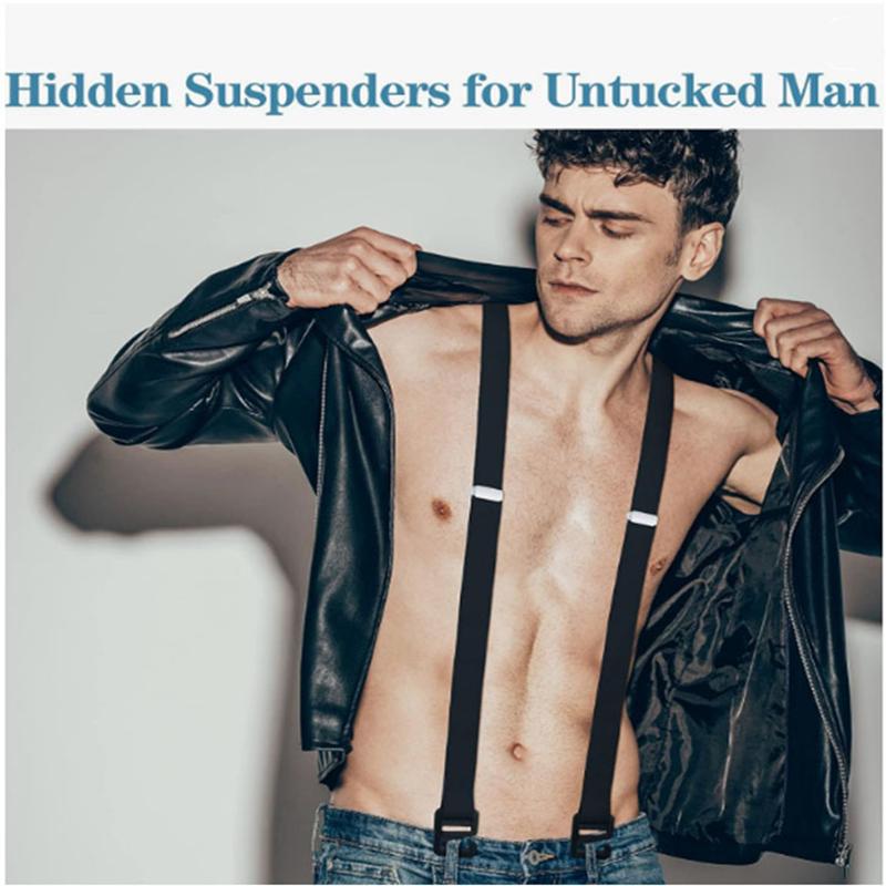 Прочные рабочие подтяжки для мужчин, ширина 4 см, Х-образная спинка, с 3 пластиковыми зажимами, регулируемые эластичные подтяжки для брюк - Черный