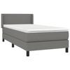 3129514 vidaXL Divan Bed and Mattress Dark Grey 90x190 Cm Fabric