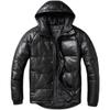 Китайский размер толстая мужская кожаная куртка с капюшоном теплая пуховая куртка зимние длинные пуховики натуральная коровья кожа пальто мужская одежда