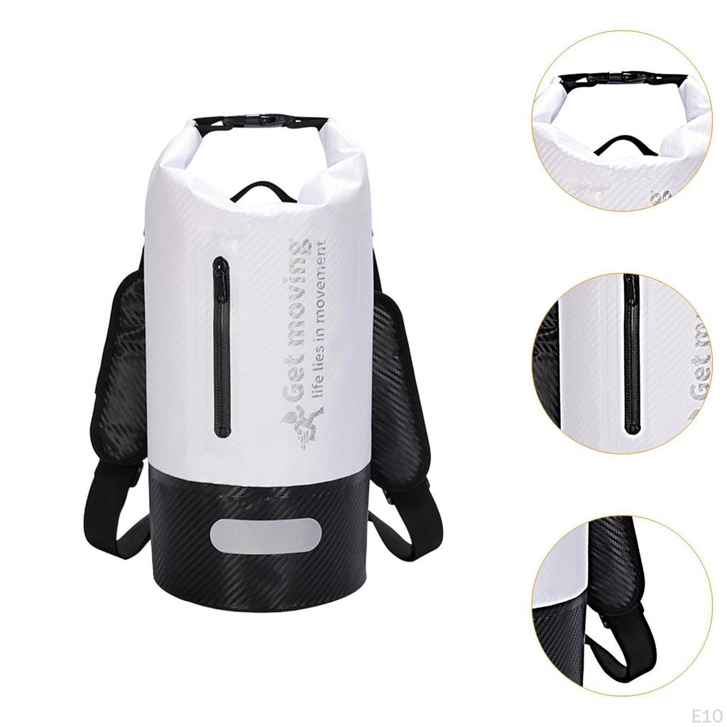 Dry Bag 10L Comfortable Sturdy W Clear Compartment Float Backpack Waterproof for Camping Fishing