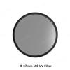 Lens Filter Photography HD Lens UV Filter Ultra Slim Camera Accessories 37mm 40mm 46mm 49mm 52mm 55mm 58mm 62mm 67mm 72mm 86mm