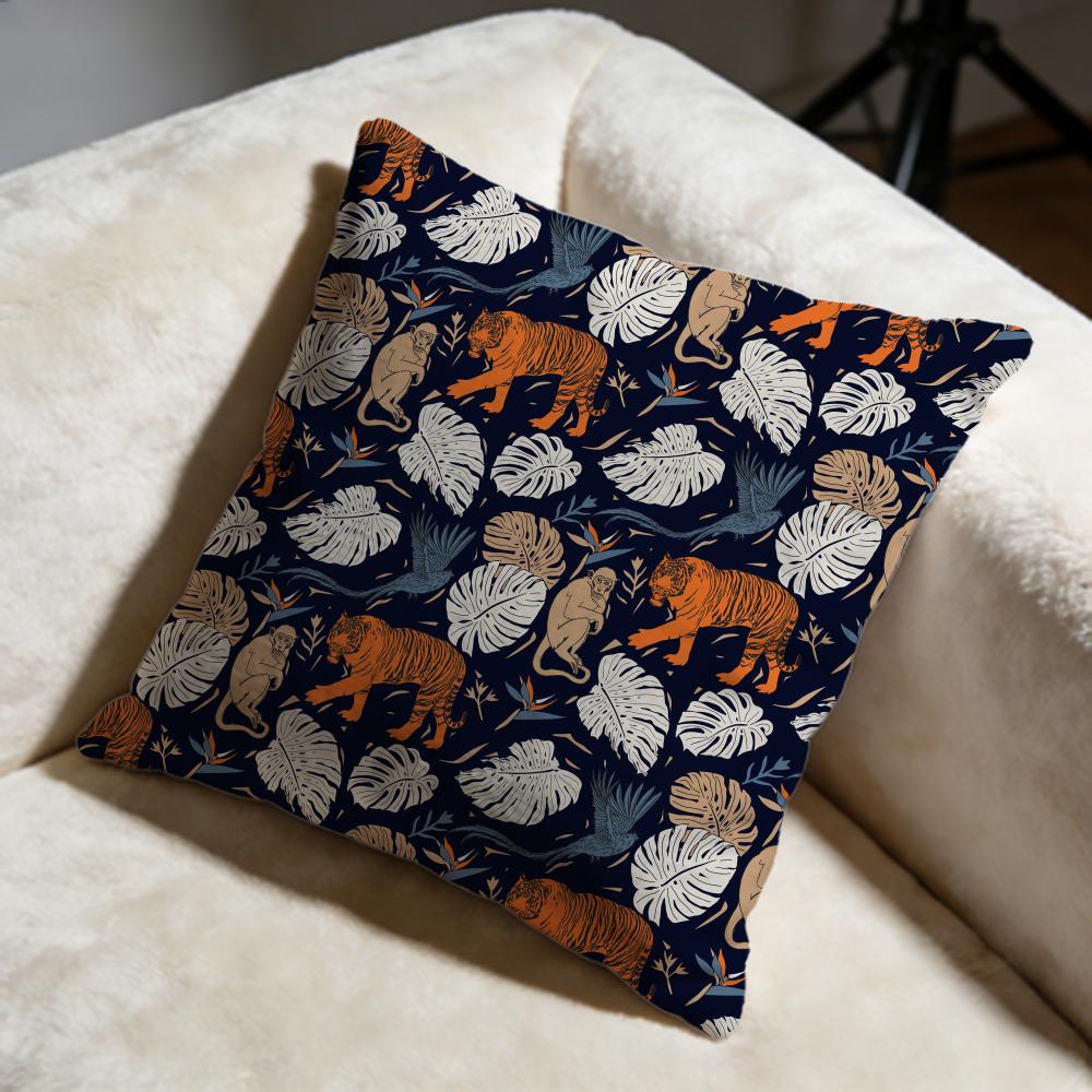 Tiger Cushion Cover Soft Decorative Pillow Case Suitable for Bedroom Sofa Car Travel Use