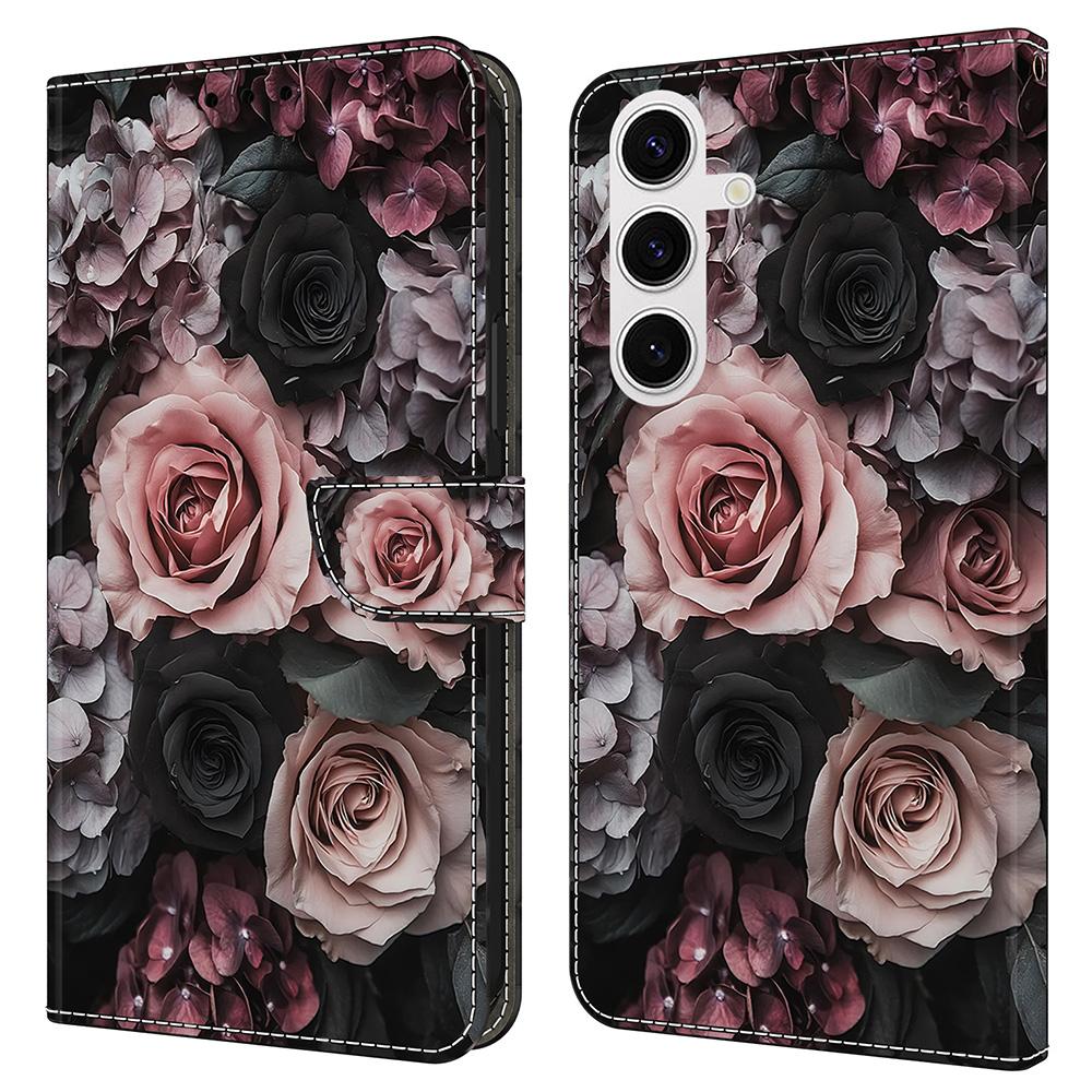 For Samsung Galaxy S25 Leather Case Pattern Printing Wallet Stand Flip Phone Cover