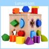 Wooden Geometric Shape Matching Blocks For Kids Educational Toy For Brain Development
