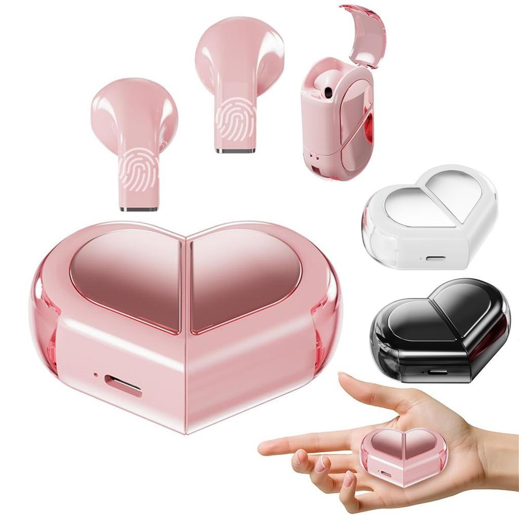 Беспроводные наушники в форме сердца, милые маленькие беспроводные наушники Bluetooth для маленьких ушей Canals Women